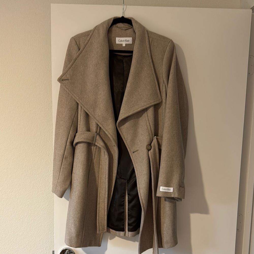 Calvin Klein Tan Wool Coat